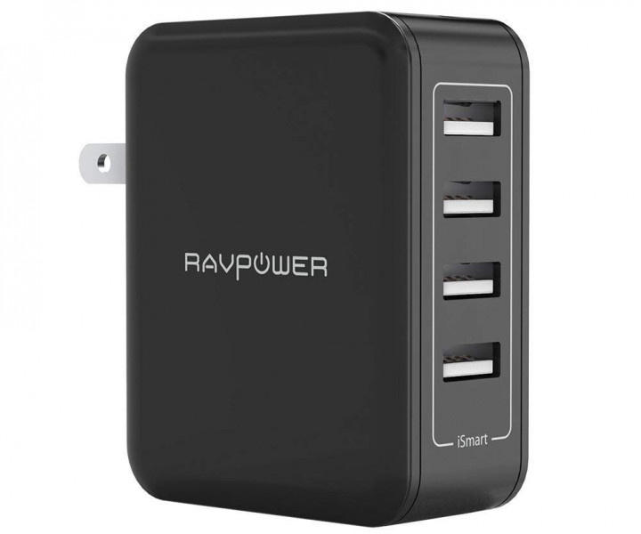 RAVPower Сетевое зарядное устройство RAVPOWER RP-PC026 4-Port Wall Charger Black 